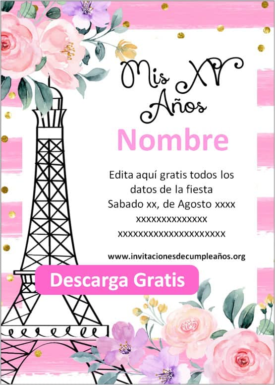 Invitaciones de Xv Años cumpleaños